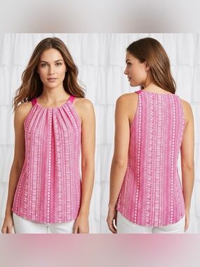 Banana Republic Women’s Pink Patterned Sleeveless Halter Top Size XS
